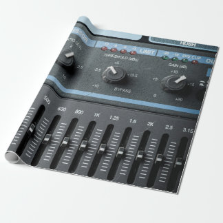 Colour image of many buttons in a sound recording  wrapping paper