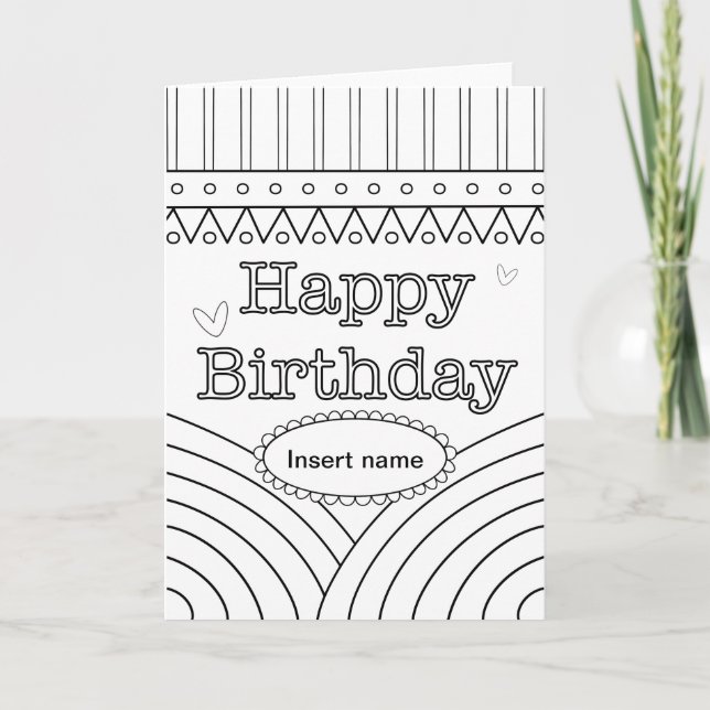 Colour-in birthday card (Front)