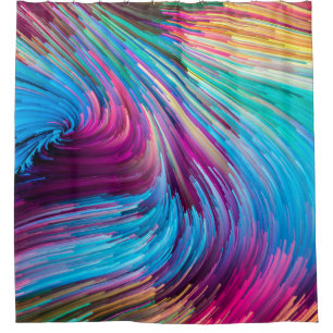 Colour In Motion series. Background design of liqu Shower Curtain