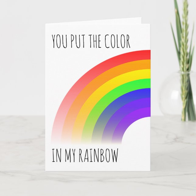 Colour in My Rainbow Thank You Card (Front)