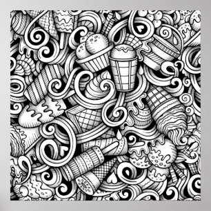 Colour It Poster Ice Cream Art