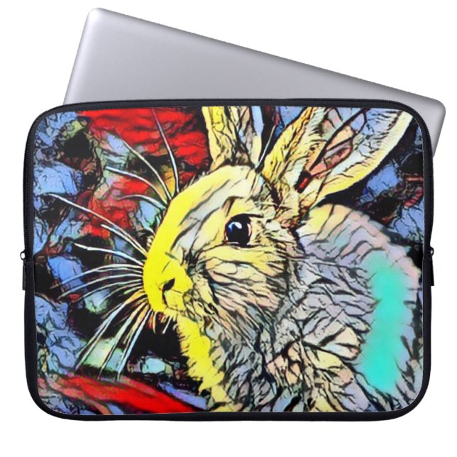 colour kick bunny laptop sleeve (Front)