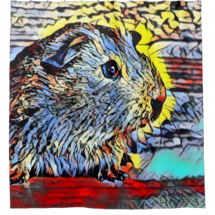 Colour Kick - Guinea pig Shower Curtain