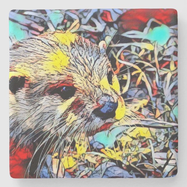 Colour Kick - Otter Stone Coaster (Front)