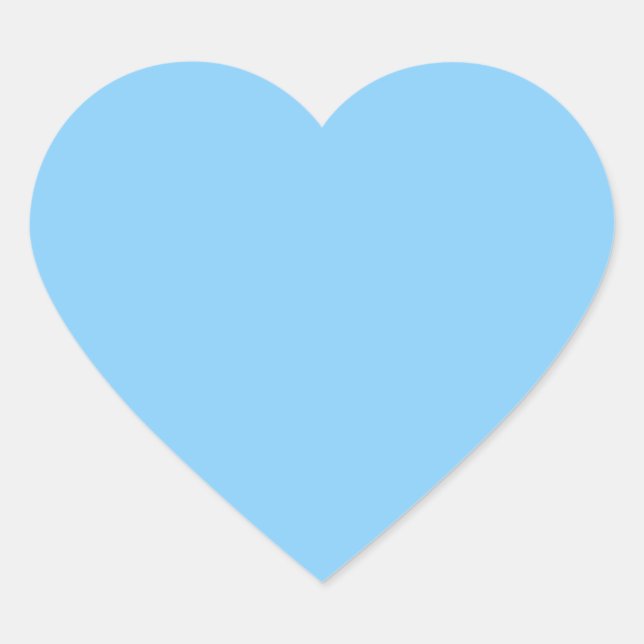 colour light sky blue heart sticker (Front)