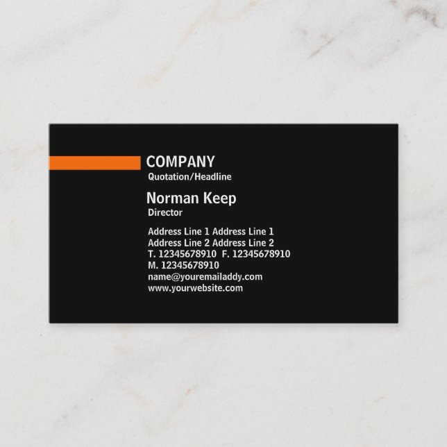 Colour Line - Orange Business Card (Front)