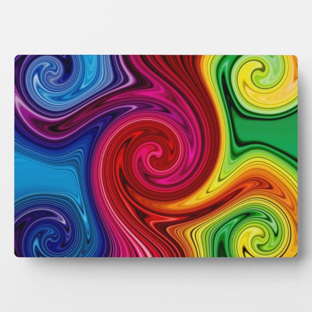 Colour Lines Spectrum Swirl Photo Plaque (Front)