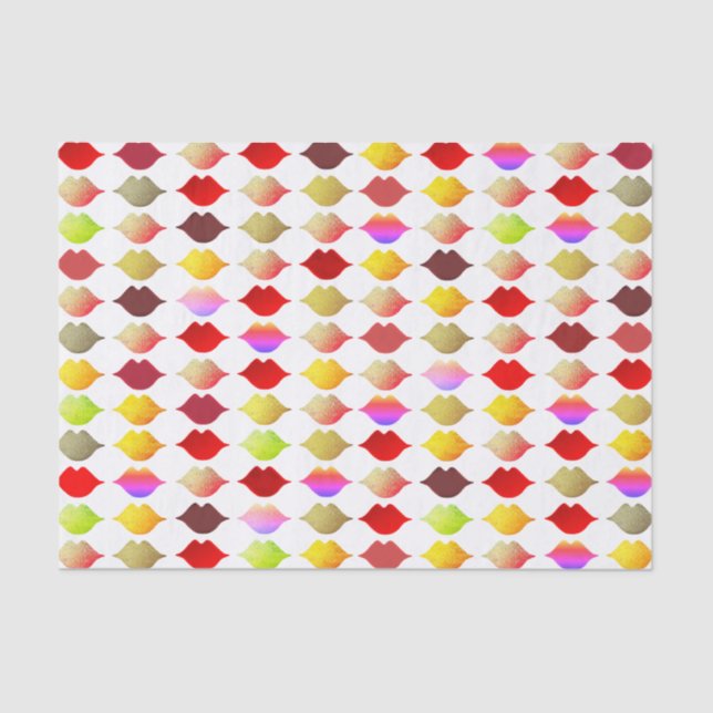 Colour Lips . colourful mouths Tissue Paper (Front)