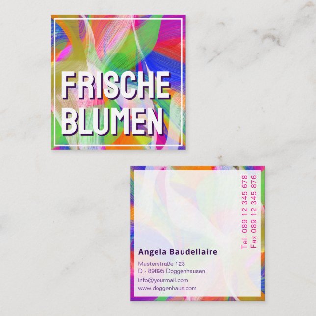Colour lover Abstraction  Square Business Card (Front/Back)