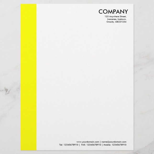 Colour Margin - Yellow Letterhead (Front)