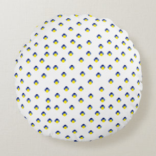 Colour Match Circle Block Design Round Cushion