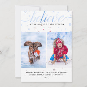 Colour-Matching Typography BELIEVE in the Magic Holiday Card