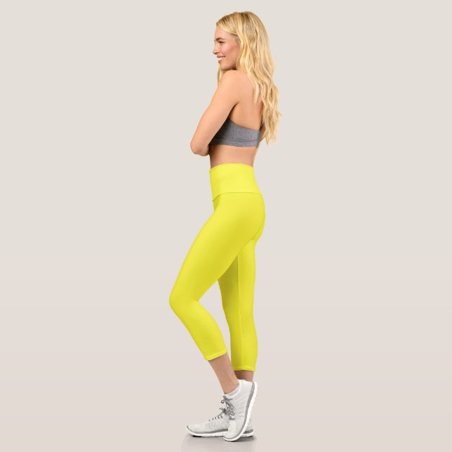 colour maximum yellow capri leggings (Left)