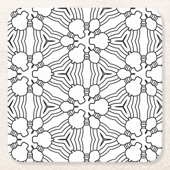 colour me abstract doodle coaster (Front)