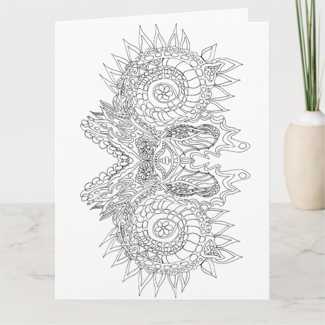 colour me abstract doodle greeting card (Front)