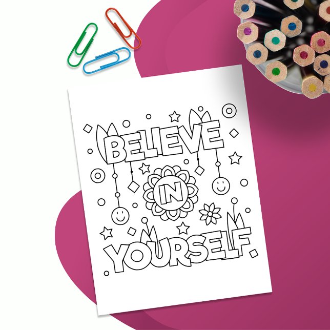 Colour Me Believe In Yourself Kids Activity Cards (Creator Uploaded)