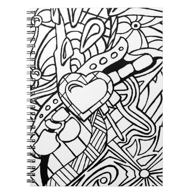 Colour Me Black and White Three Spiral Notebook (Front)