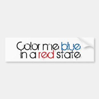 Colour Me Blue in a Red State Bumper Sticker