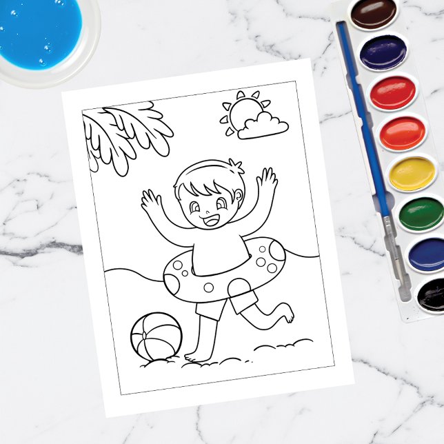 Colour Me Boy Wearing Float Tube | Activity Cards (Creator Uploaded)