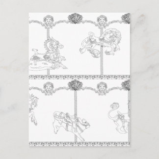 Colour Me Carousel Postcard