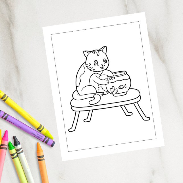 Colour Me Cat and Fishbowl | Kids Activity Cards (Creator Uploaded)