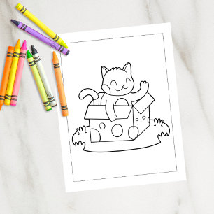 Colour Me Cat in a Box Kids Activity Cards
