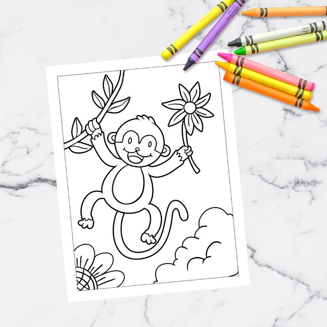 Colour Me Cute Monkey | Kids Activity Cards (Creator Uploaded)