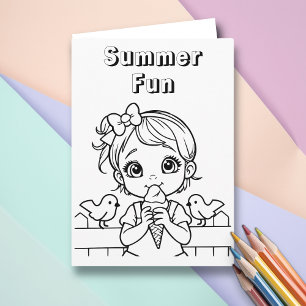 Colour Me Cute Personalised Kid's Birthday Card
