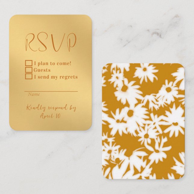 Colour Me Daisies Gold Response Card (Front/Back)