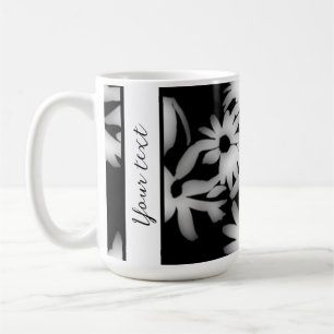 Colour Me Daisies White on Black Coffee Mug
