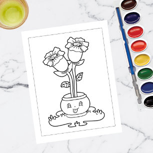 Colour Me Double Daffodils Activity Cards