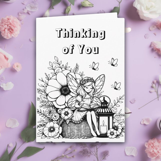 Colour Me | Fairies and Fairytales Thinking of You Card (Creator Uploaded)