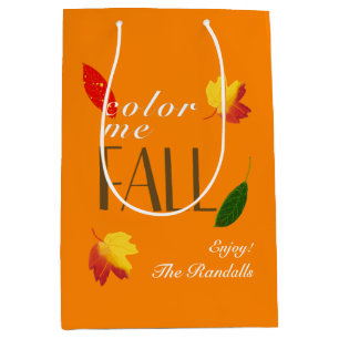Colour Me Fall Personalised  Medium Gift Bag