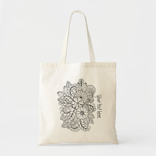 Colour Me Floral Group DIY Doodle Tote Bag (Front)