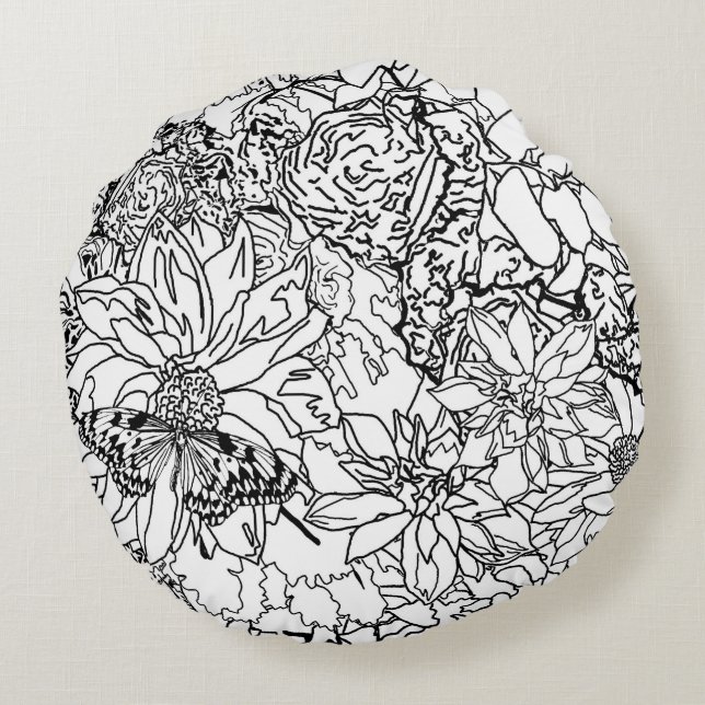 Colour Me Floral Pillow (Back)