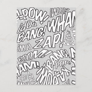 Colour Me Fun Retro Comic Book Pop Art Postcard