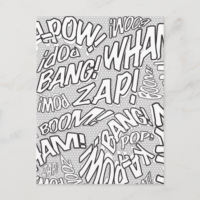 Colour Me Fun Retro Comic Book Pop Art Postcard (Front)