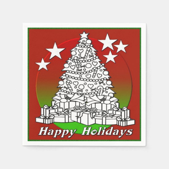 Colour Me Gifts Under The Tree Christmas Napkins (Front)