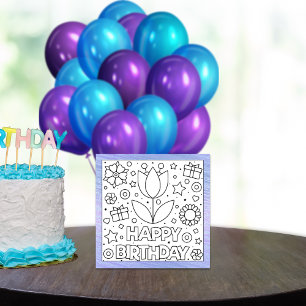 Colour Me Happy Birthday Tulip   Activity Card