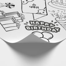 Colour Me - Happy Birthday Wrapping Paper