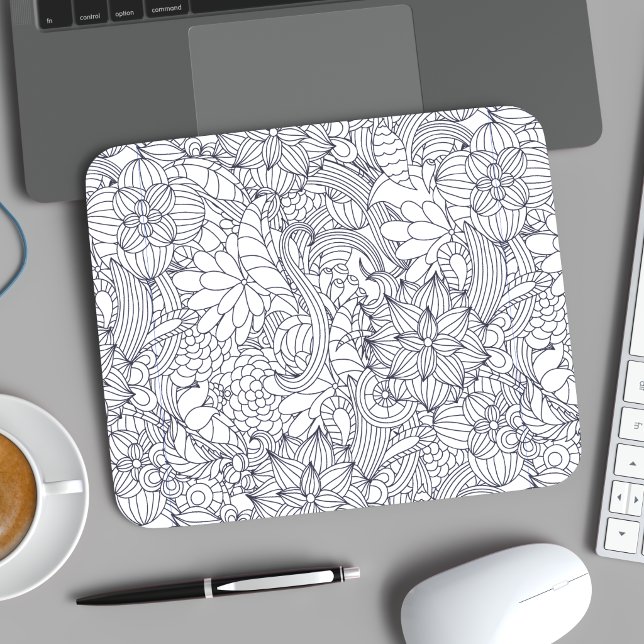 Colour Me In B4 Giving Botanical•Custom Mouse Pad (Color Me In B4 Giving Botanical•Custom Mouse Pad)