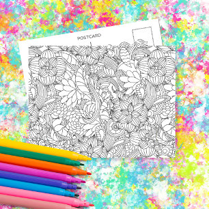 Colour Me In B4 Giving Botanical•Custom Postcard
