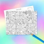 Colour Me In B4 Giving Flower•Custom Postcard<br><div class="desc">Designed with a flower pattern,  black,  lined art.  Send them your colourized artwork as a gift.  Also,  customise the back before giving them!</div>