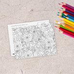 Colour Me In B4 Giving Posey•Custom Postcard<br><div class="desc">Designed with a posey,  floral pattern,  black,  lined art.  Send them your colourized artwork as a gift.  Also,  customise the back before giving them!</div>