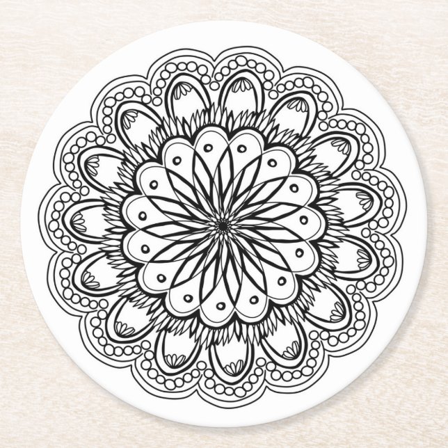 colour me indian flower coaster (Front)
