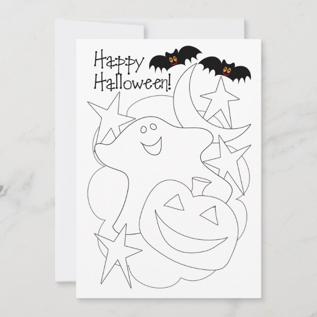 Colour Me Kids Halloween Card  (Front)