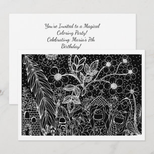 Colour-Me Magical Garden Birthday Invitation