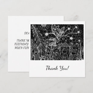 Colour-Me Magical Garden Thank You Card