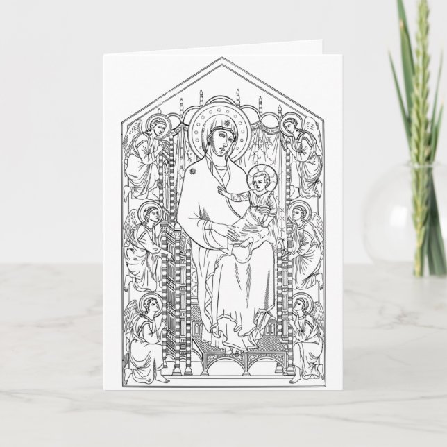 colour me mary and jesus greeting card (Front)