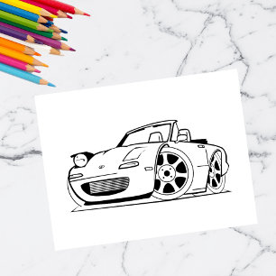 Colour Me Modern Car Kids Activity Cards